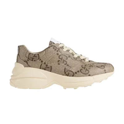 Pre-owned Gucci Wmns 100 Rhyton Sneaker 'beige Monogram' | Brown | Women's Size 39