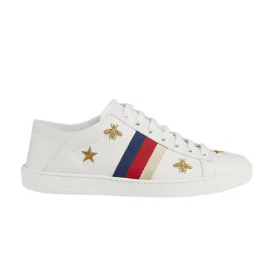 Pre-owned Gucci Wmns Ace 'bees And Stars' | White | Women's Size 37.5