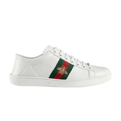 Pre-owned Gucci Wmns Ace Embroidered 'bee' | White | Women's Size 35.5