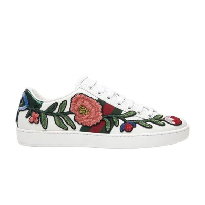 Pre-owned Gucci Wmns Ace Embroidered 'floral' | White | Women's Size 36.5