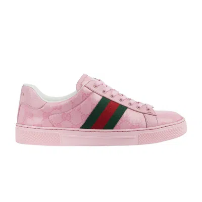 Pre-owned Gucci Wmns Ace 'gg Crystal Canvas - Pink'