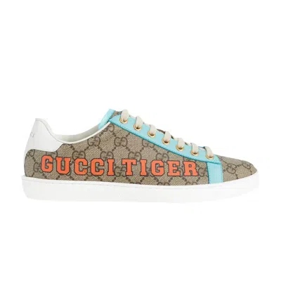 Pre-owned Gucci Wmns Ace Gg Supreme ' Tiger Print' In Tan