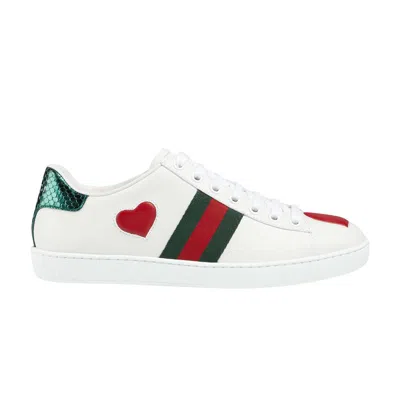 Pre-owned Gucci Wmns Ace Low 'heart' | White | Women's Size 36.5