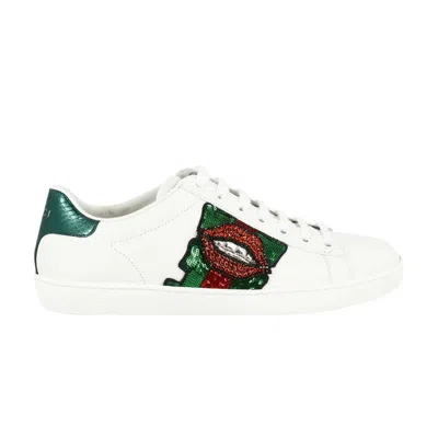Pre-owned Gucci Wmns Ace Low 'lips Sequin - White' | Women's Size 38