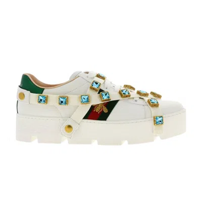 Pre-owned Gucci Wmns Ace Platform 'white Gems' | Women's Size 36.5