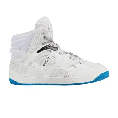 Pre-owned Gucci Wmns Basket High Sneaker 'white Blue'