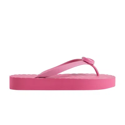 Pre-owned Gucci Wmns Chevron Thong Sandal 'pink' | Women's Size 37