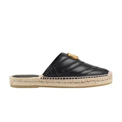 Pre-owned Gucci Wmns Espadrilles Mule 'double G - Black' | Women's Size 2.5