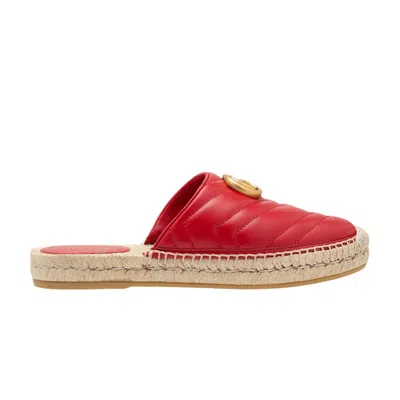 Pre-owned Gucci Wmns Espadrilles Mule 'double G - Hibiscus Red' | Women's Size 4