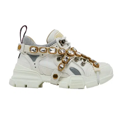 Pre-owned Gucci Wmns Flashtrek 'crystals - White' | Women's Size 35