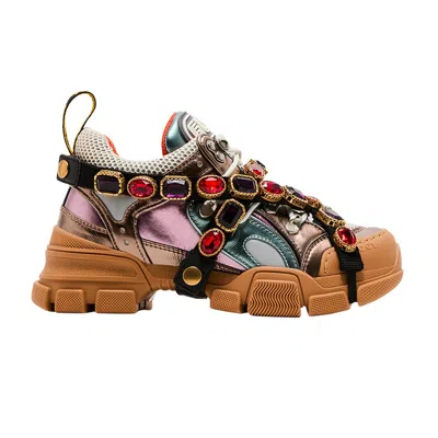 Pre-owned Gucci Wmns Flashtrek Crystals 'multi-color Metallic' | Women's Size 37