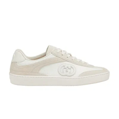 Pre-owned Gucci Wmns G74 'interlocking G - White Suede' | Women's Size 6.5