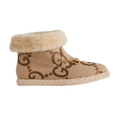 Pre-owned Gucci Wmns Gg Ankle Boot 'horsebit - Beige' | Brown | Women's Size 36