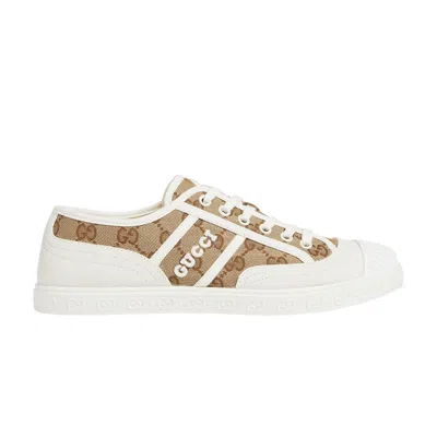 Pre-owned Gucci Wmns Gg Canvas Trainer 'white Beige Monogram' In Cream