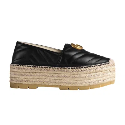 Pre-owned Gucci Wmns Gg Espadrilles Double Platform 'black' | Women's Size 37.5