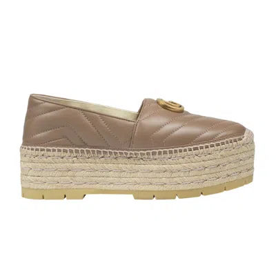 Pre-owned Gucci Wmns Gg Espadrilles Double Platform 'porcelain Rose' | Red | Women's Size 4