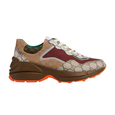 Pre-owned Gucci Wmns Gg Rhyton 'beige Brick Red' | Brown | Women's Size 37