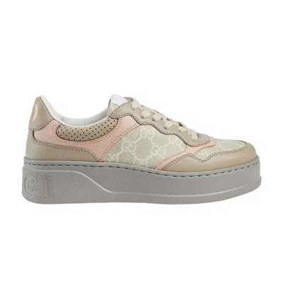 Pre-owned Gucci Wmns Gg Sneaker 'oatmeal Light Pink' In Cream