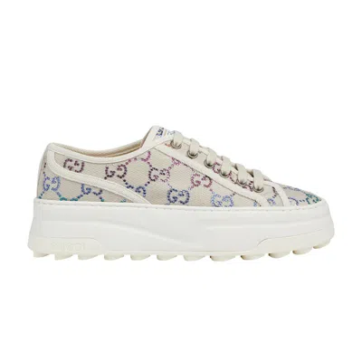 Pre-owned Gucci Wmns Gg Sneaker 'off White Crystals' In Cream