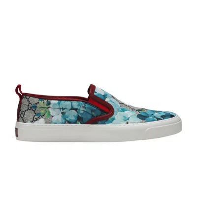 Pre-owned Gucci Wmns Gg Supreme Canvas Slip-on 'blue Floral' | Women's Size 36.5