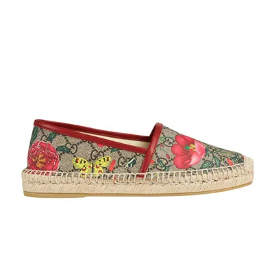 Pre-owned Gucci Wmns Gg Supreme Espadrilles 'floral' | Brown | Women's Size 36.5