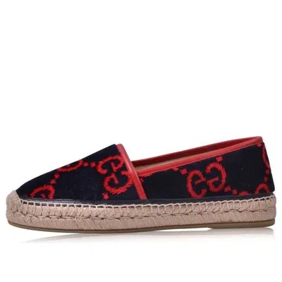 Gucci (wmns) Gucc Espadrilles Terry Cloth Gg Monogram 'blue Red'