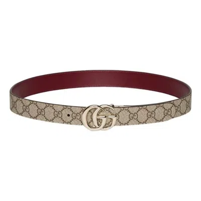 Gucci (wmns)  25 Gg Marmont Reversible Belt 'beige' In Pattern