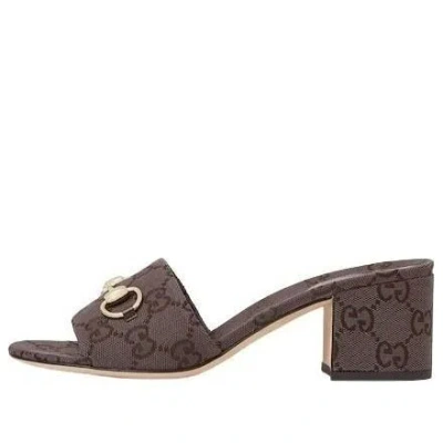GUCCI (WMNS) Gucci 26 Slide Sandal with Horsebit 'Dark Brown'