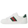 Gucci Women White Leather Ace Sneakers With Web Detail In Multi