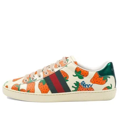 Gucci (wmns)  Ace 'strawberry White' In Red