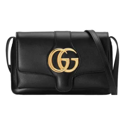 Gucci (wmns)  Arli Gold Logo Leather Shoulder Messenger Bag Small Black Classic