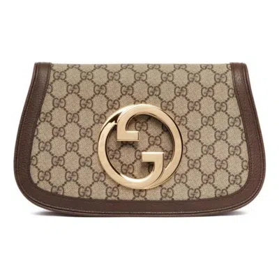 Gucci (wmns)  Blondie Shoulder Bag 'beige Ebony Supreme' In Multi