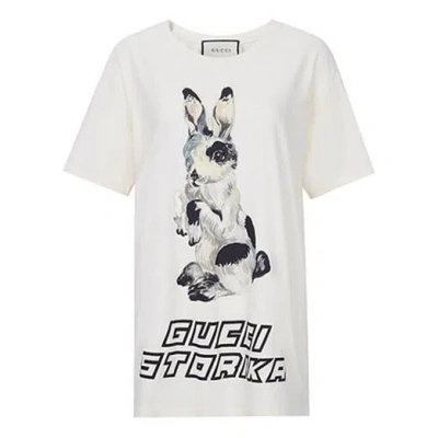 Gucci (wmns)  Bunny Pattern Crewneck Short Sleeve For White