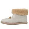 Gucci (wmns)  Canvas Wool Lame Gg Monogram Fria Horsebit Ankle Boots 'gardenia Silver'