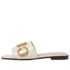 Gucci (wmns)  Cara Grained Leather Slip-on Sandal 'off-white'