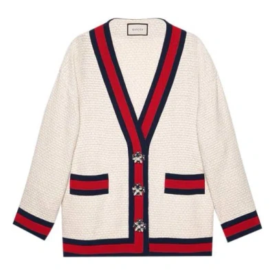 Gucci (wmns)  Contrasting Colors Webbing Loose Jacket White
