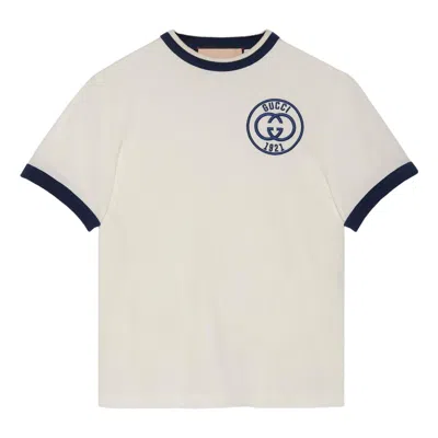 Gucci (wmns)  Cotton Jersey T-shirt With  Embroidery 'off White'