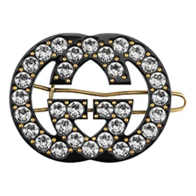 Gucci (wmns)  Crystals Gg Hair Clip Black/gold