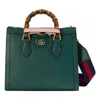 Gucci Diana Mini Leather Tote Bag In Green