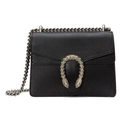 Gucci Dionysus Leather Shoulder Bag In Black