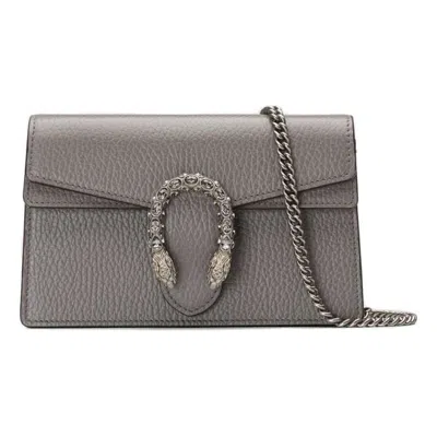 Gucci (wmns)  Dionysus Tiger Head Leather Chain Shoulder Messenger Bag Mini Gray Classic
