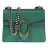 Gucci (wmns)  Dionysus Tiger Head Leather Chain Shoulder Messenger Bag Mini Green Classic