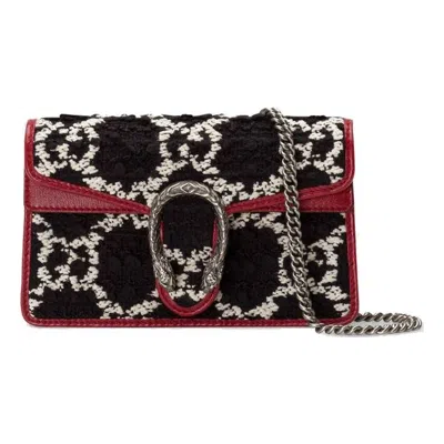 Gucci (wmns)  Dionysus Tiger Head Logo Chain Shoulder Messenger Bag Mini Black / Red