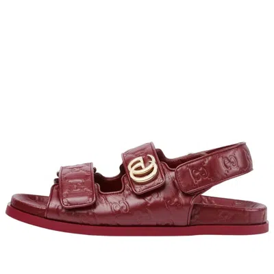 Gucci (wmns)  Double G Leather Sandals 'rosso Ancora' In Red