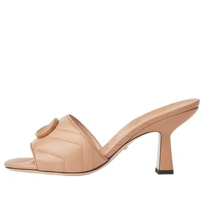 Gucci (wmns)  Double G Mid-heel Slide Sandals 'beige'