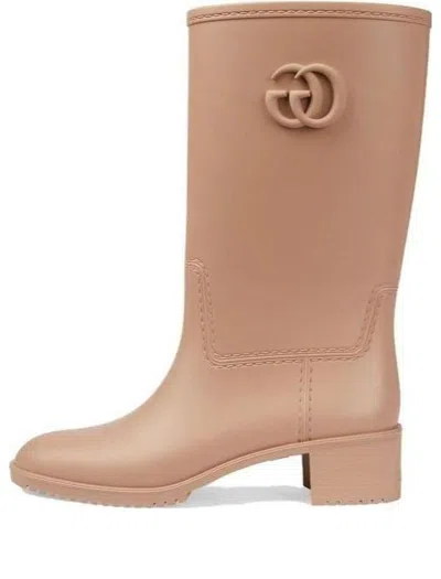 Gucci (wmns)  Double G Rain Boot 'light Brown Rubber'