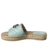 Gucci (wmns)  Double G Straw Woven Mint Green Slippers
