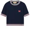 Gucci (wmns)  Fine Knit Sweater With Embroidery 'navy'
