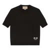Gucci Horsebit Logo-knit T-shirt In Black