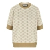 Gucci (wmns)  G Jacquard Wool Mid-sleeve Sweater For Yellow In Brown